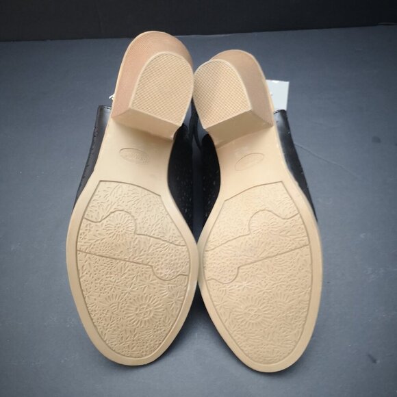 NWT Dr. Scholl's Ladies Size 11 Black Faux Leather Heeled Sandals - Picture 7 of 10